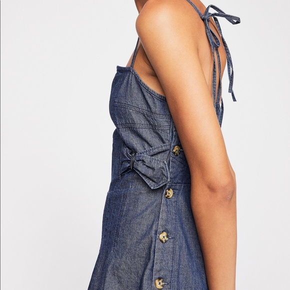 FREE PEOPLE BRITTANY DENIM JUMPSUIT - Picture 3 of 5